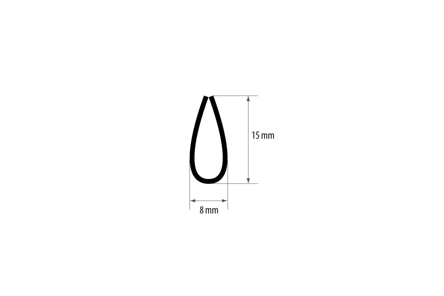 PVC PROFIIL KLEMM CEZAR 15X0,9X1000MM MUST RAL9005