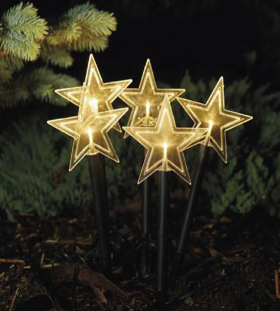 JÕULU VAIVALGUSTI AEDA TÄHED 5TK 5 LED SOE VALGE IP44, 3XAAA