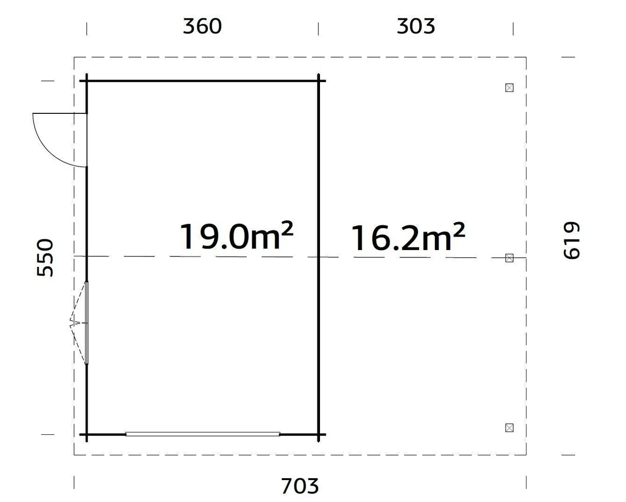 GARAAŽ PALMAKO ROGER 19,0+16,2M² ALGKOMPLEKT