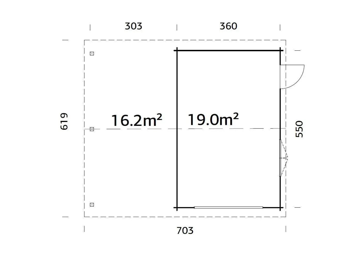 GARAAŽ PALMAKO ROGER 19,0+16,2M² ALGKOMPLEKT