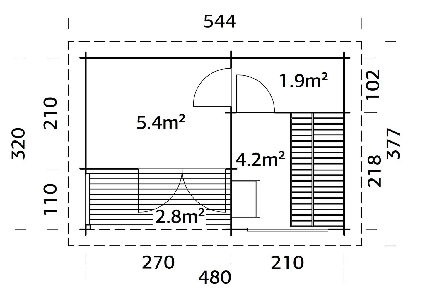 SAUNAMAJA PALMAKO SANNA 11,5M²