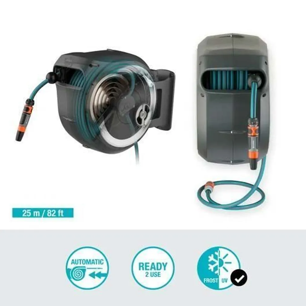 VOOLIKUPOOLI KOMPLEKT SEINALE GARDENA ROLLUP M/L, 25M +LISA