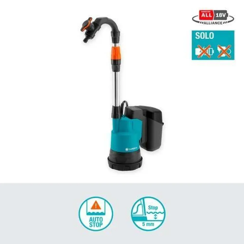 VIHMAVEEPAAGI PUMP GARDENA 2000/2 LI-18, ILMA AKU JA LAADIJATA