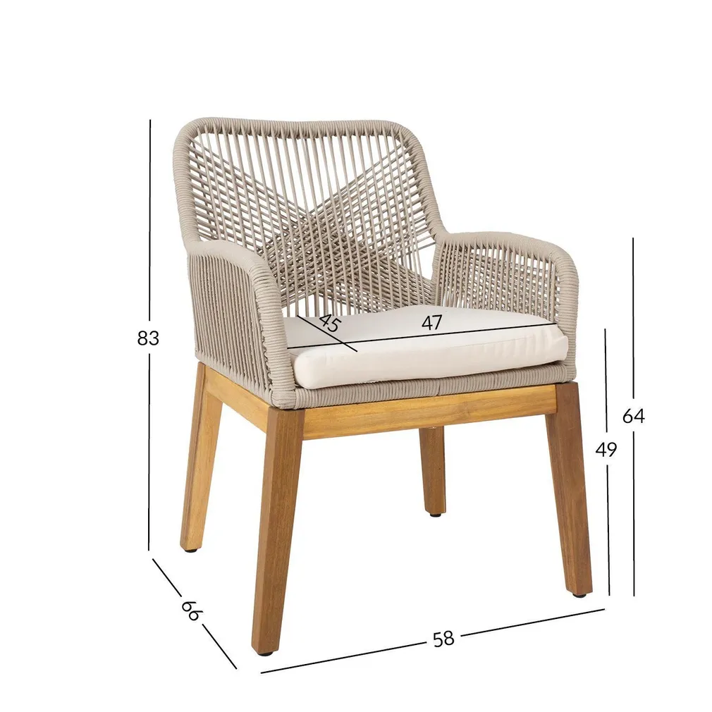 TOOL FLORIDA 58X66XH83CM, AKAATSIA, BEEŽ