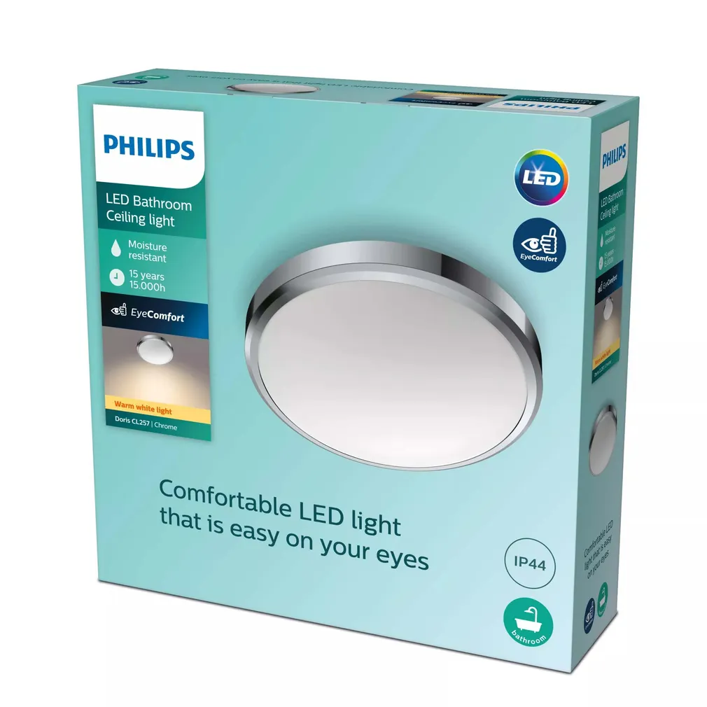 PLAFOON PHILIPS DORIS CL257 17W 2700K IP44 KROOM