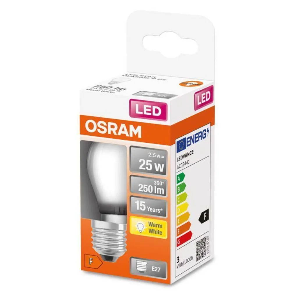 LED LAMP OSRAM STAR CLASSIC P FR 2,5W 827 E27 NON-DIM