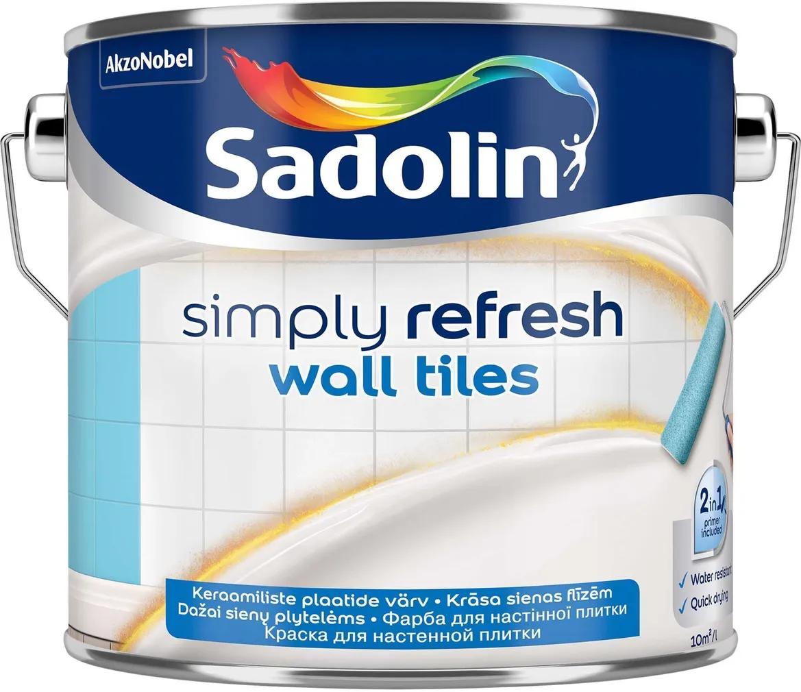 SEINAPLAATIDE VÄRV SADOLIN SIMPLY REFRESH CERAMIC TILES BW 2,33L LÄBIPAISTEV POOLMATT
