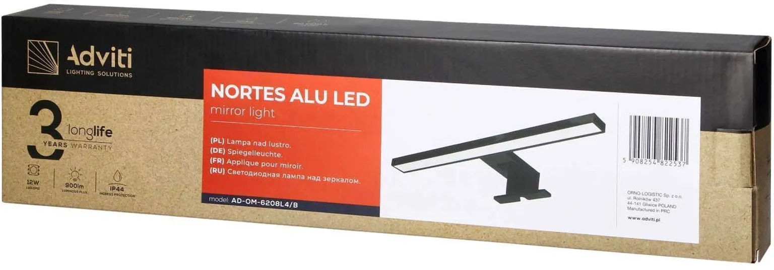 VANNITOAVALGUSTI ADVITI NORTES LED 12W MUST