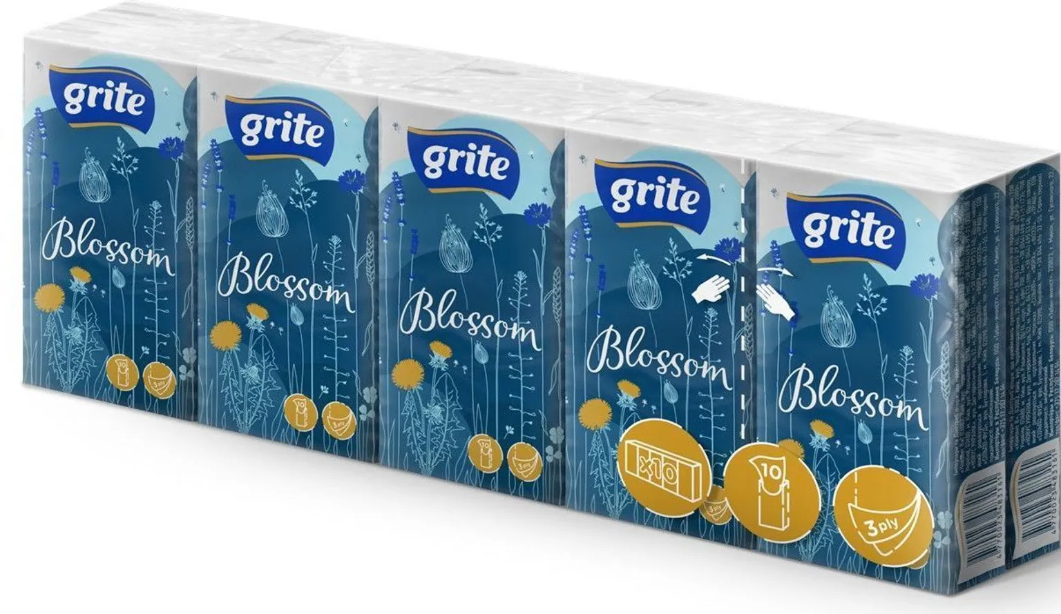 TASKURÄTIKUD GRITE BLOSSOM 3-KIHILINE 10TK PAKIS