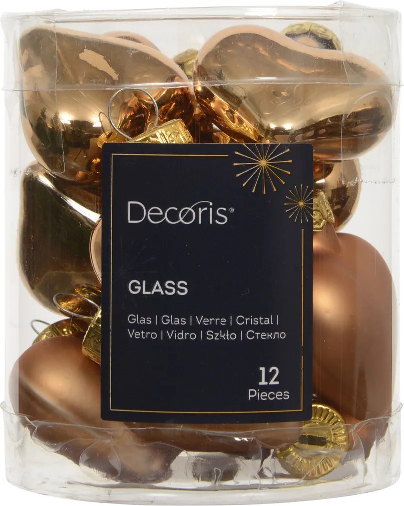 JÕULUKUULID 2X4,5X4CM KLAAS HELEPRUUN 12TK PAKIS