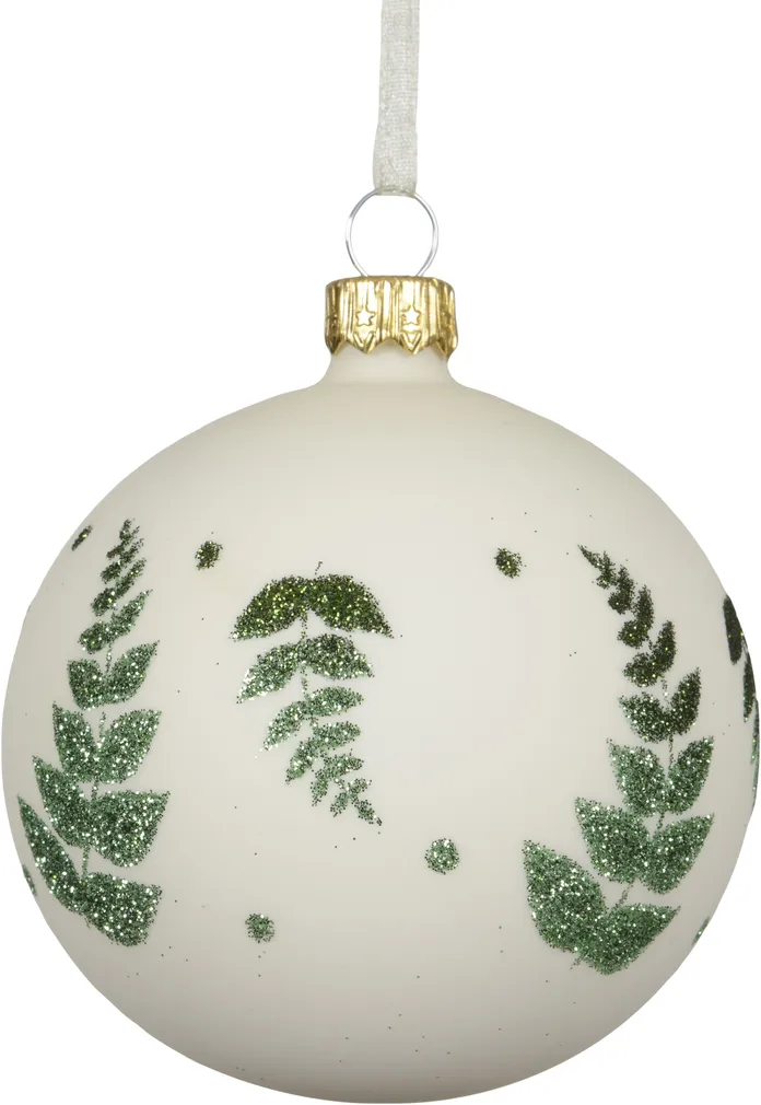 JÕULUKUUL LEHED Ø8CM KLAAS VALGE