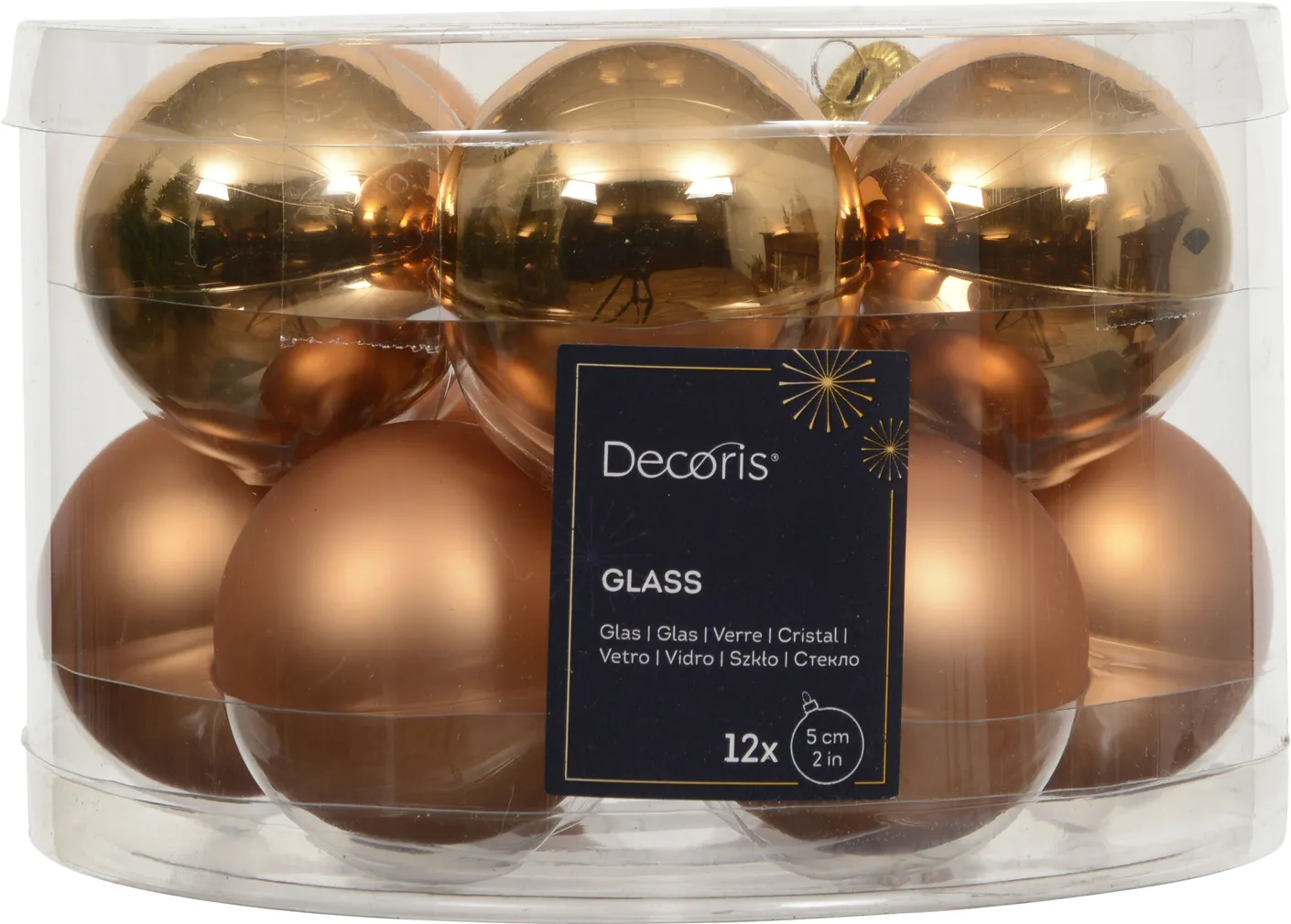 JÕULUKUULID Ø5CM KLAAS HELEPRUUN 12TK PAKIS