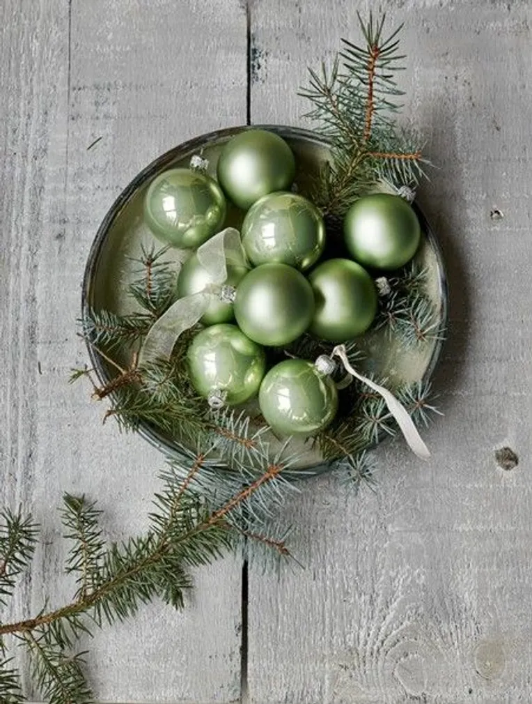 JÕULUKUULID Ø6CM KLAAS ROHELINE 10TK PAKIS