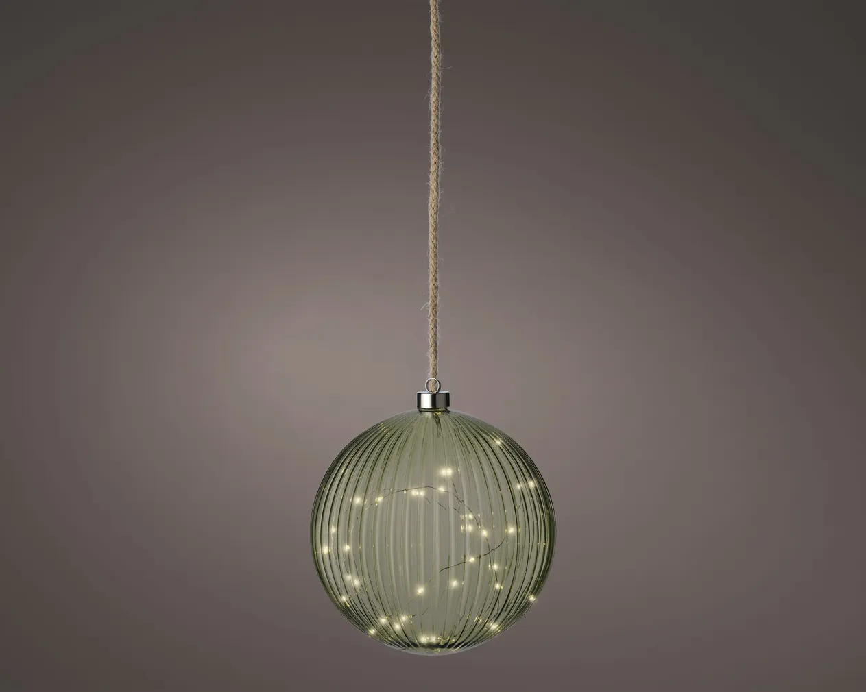 JÕULUKUJU PALL 40LED KLAAS 20CM ROHELINE