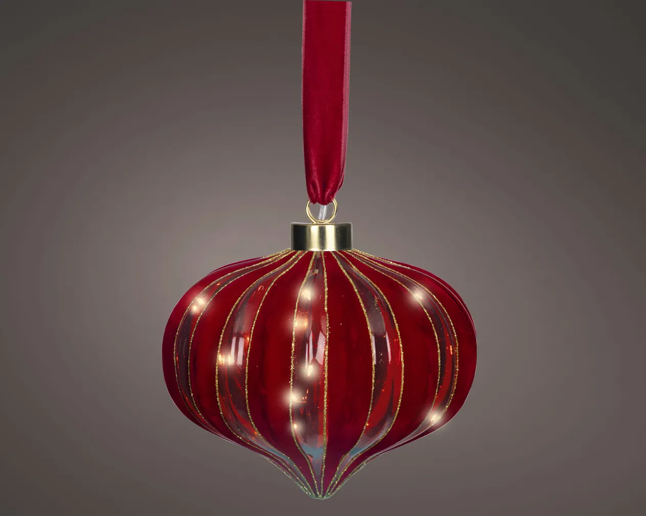 JÕULUKUJU RIPPUV 15LED KLAAS 20X21CM PUNANE