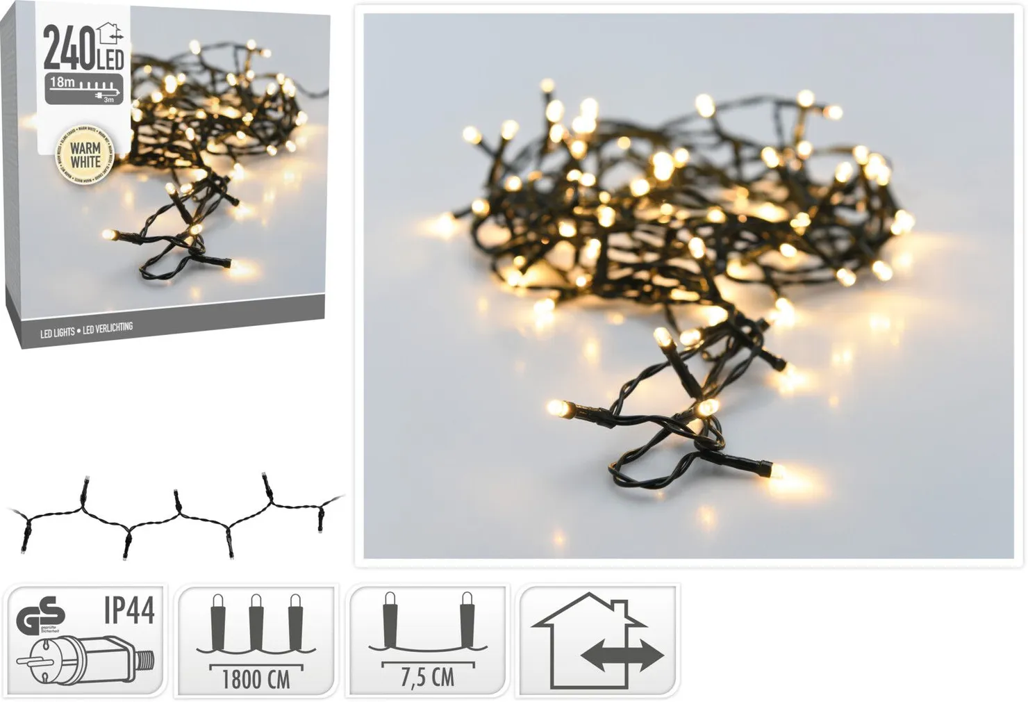 JÕULUVALGUSTUS 240LED 18M IP44 SOE VALGUS