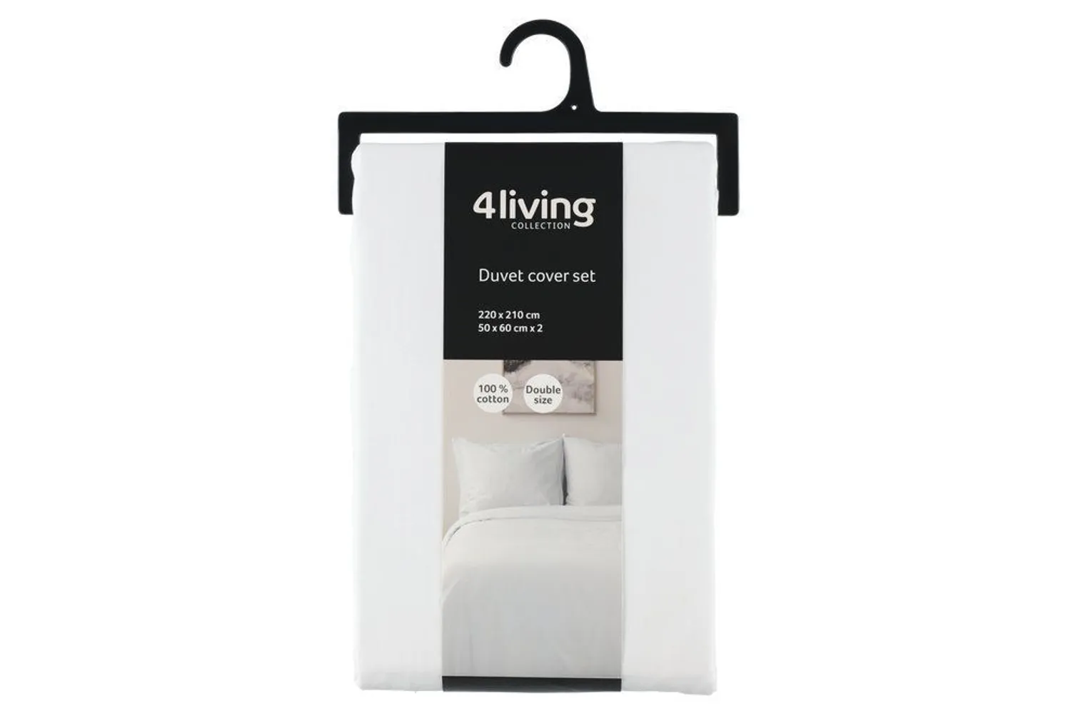 VOODIPESUKOMPLEKT 4LIVING ELLA 220X210CM + 2X50X60CM VALGE