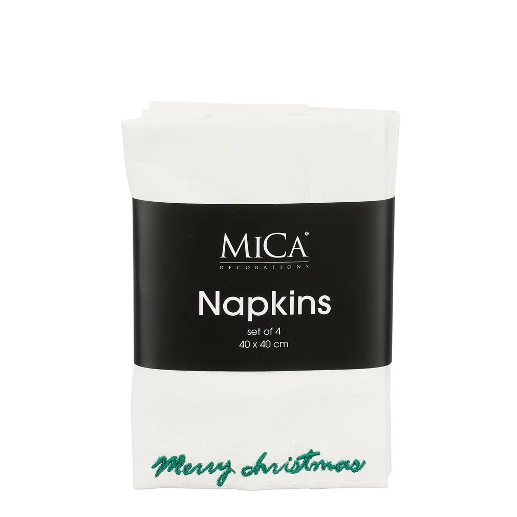 SALVRÄTIK MICA DECORATIONS HÄID JÕULE 40X40CM VALGE 4TK PAKIS