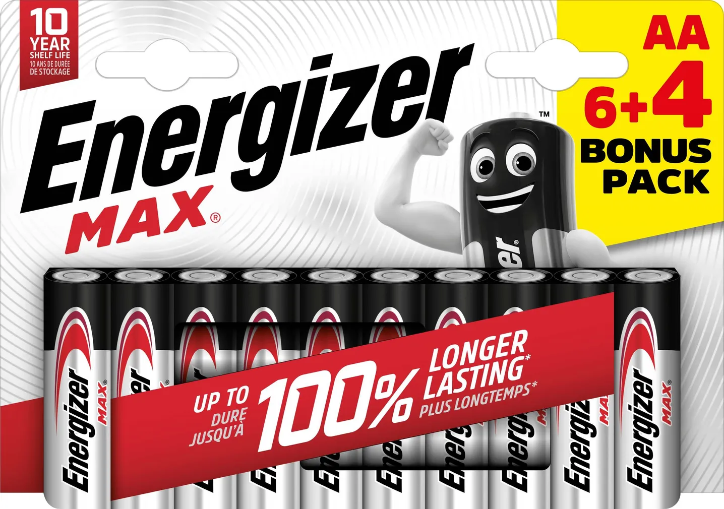 PATAREI ENERGIZER MAX ALKALINE AA 1,5V 10TK PAKIS