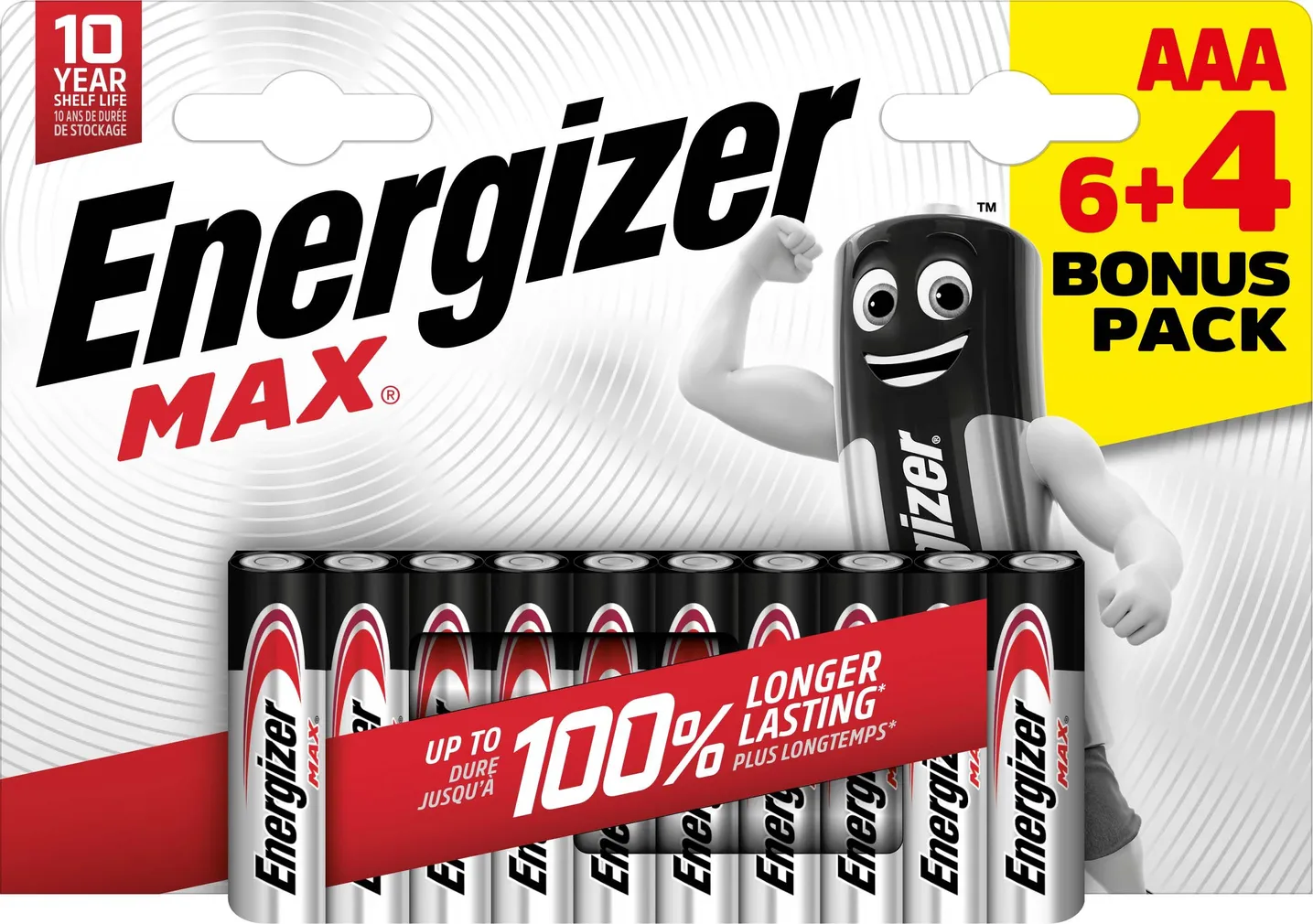 PATAREI ENERGIZER MAX ALKALINE AAA 1,5V 10TK PAKIS