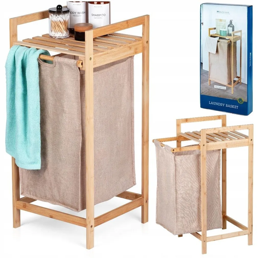 PESUKAST RIIULIGA 33X33X73CM, BAMBUS/TAUPE