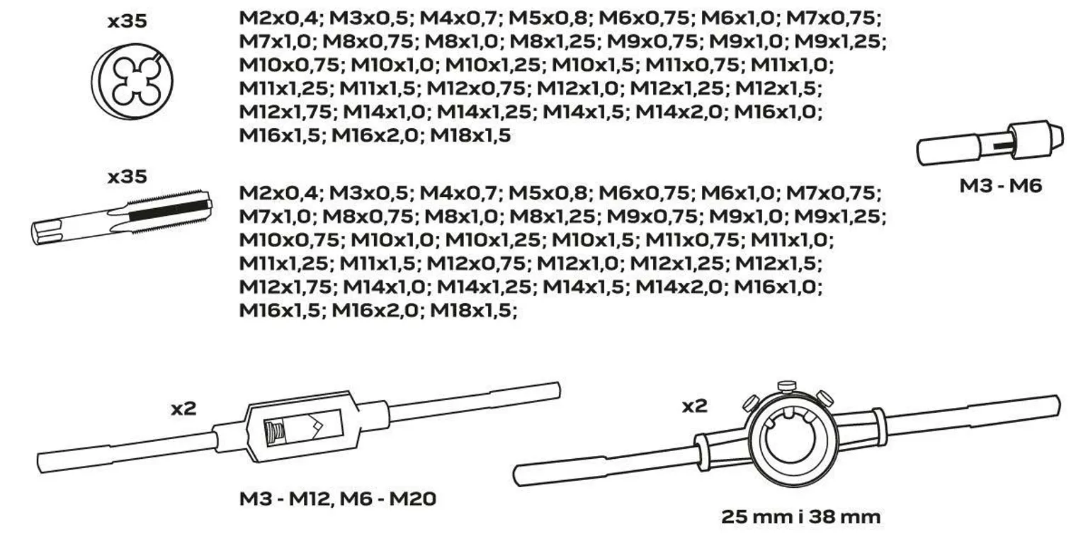 KEERMEPUURIDE JA LÕIKURITE KOMPLEKT, 110-OSALINE