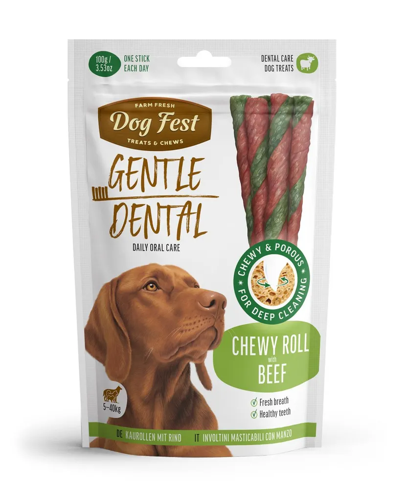 NÄRIMISRULL DOGFEST DENTAL KOERTELE, VEISELIHAGA 10X100G