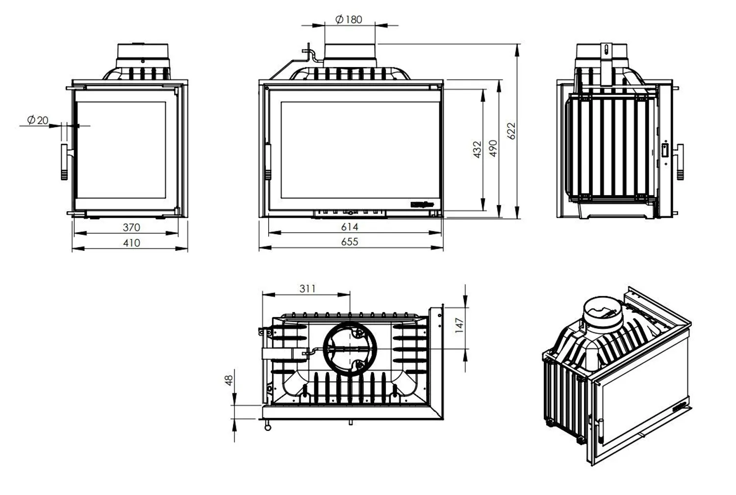 KAMINASÜDAMIK NORDFLAM ETNA 13KW PAREMPOOLNE