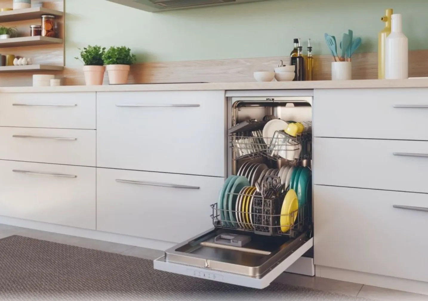 NÕUDEPESUMASIN CANDY BRAVA CDPH INTEGREERITAV, VALGE