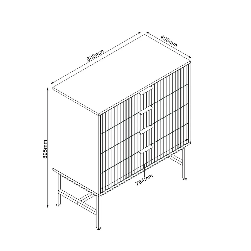 KUMMUT HELVE 80X40XH89,5CM, MELAMIIN