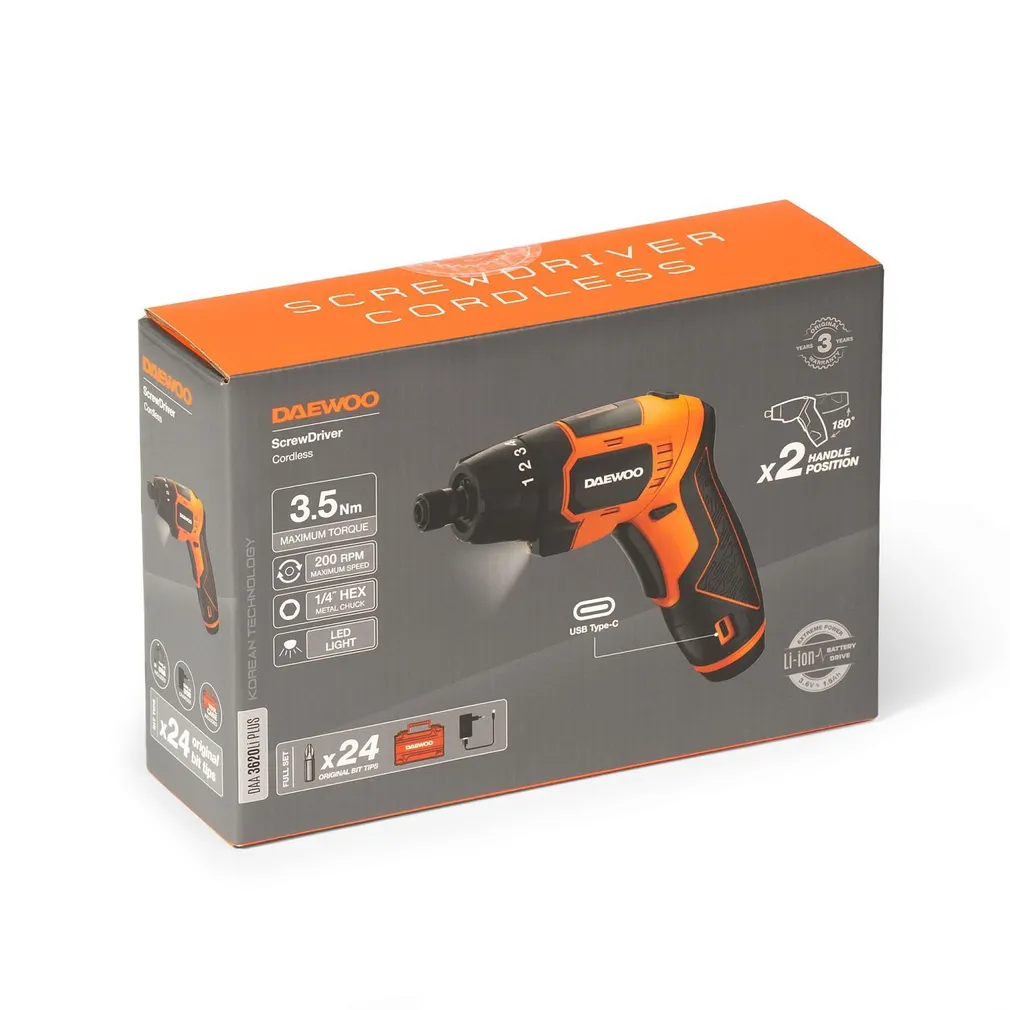 AKUKRUVIKEERAJA DAEWOO DAA 3620LI PLUS 3,6V/1,5AH USB-C