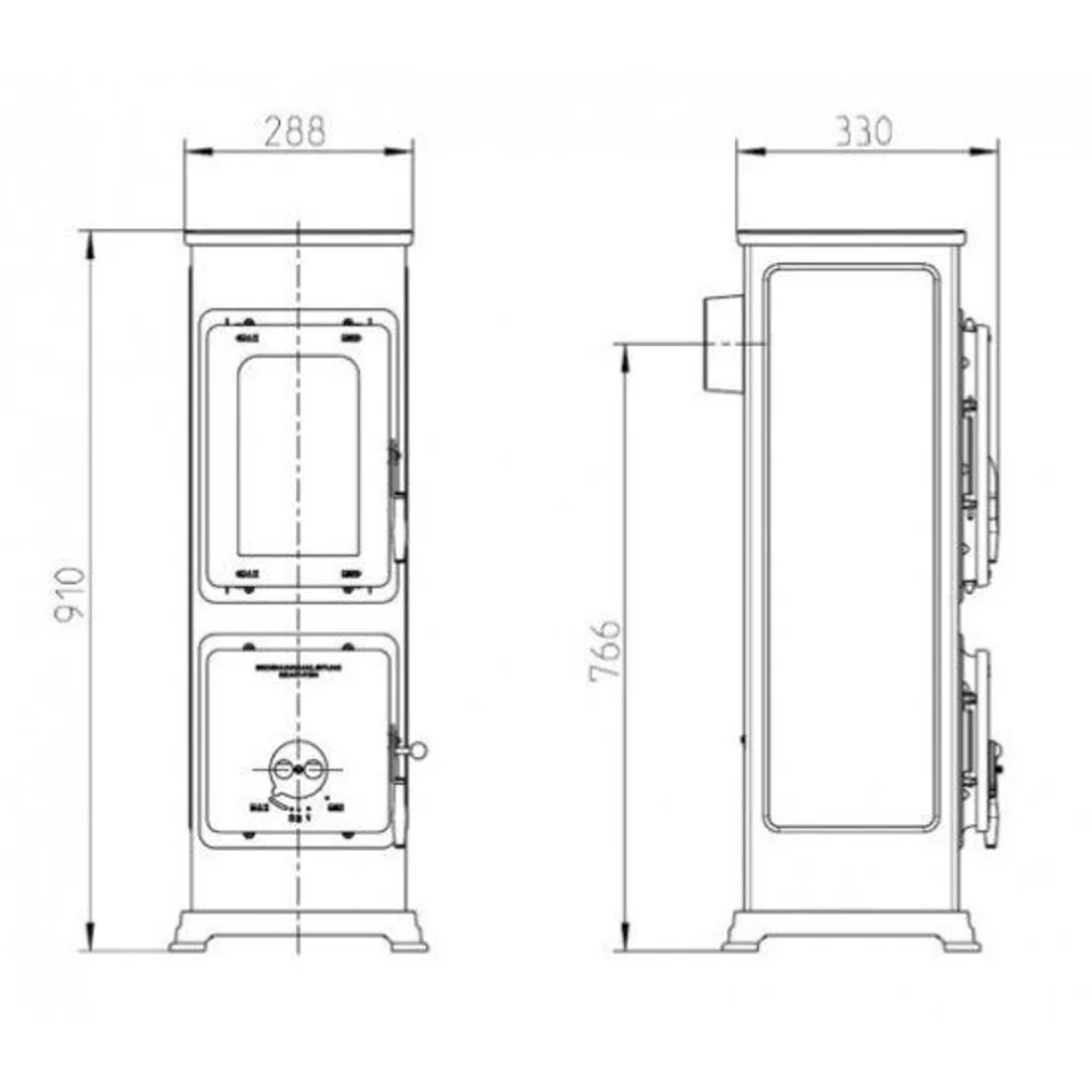 KAMIN SISSI BASIC MUST KLAASUKSEGA 5KW