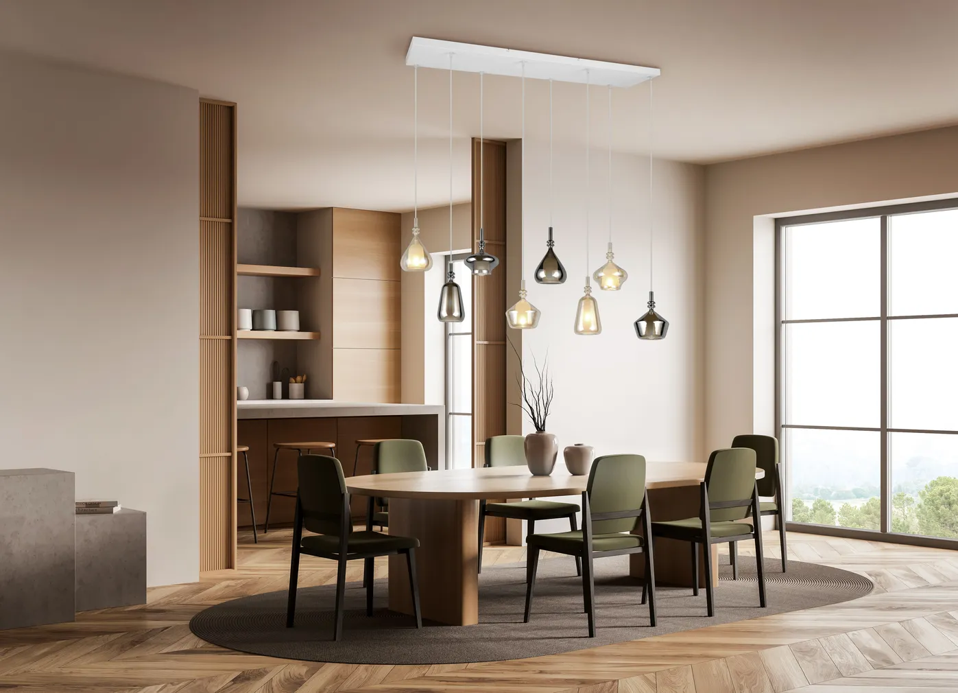 LAELAMP TRIO ALDEA 115CM E14 MEREVAIK/KROOM