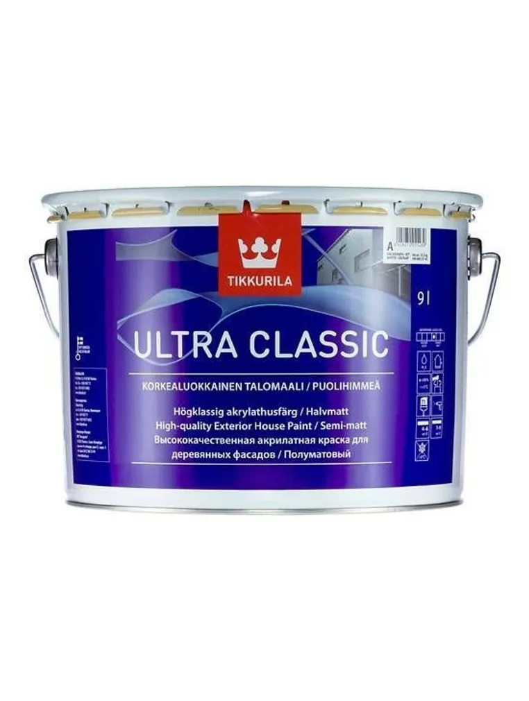 PUITFASSAADIVÄRV TIKKURILA ULTRA CLASSIC 9L VALGE POOLMATT
