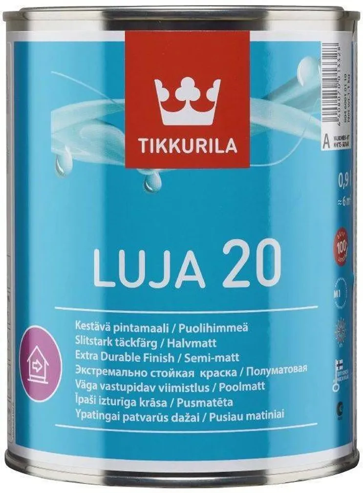 SEINAVÄRV TIKKURILA LUJA 20 0,9L VALGE (A) POOLMATT