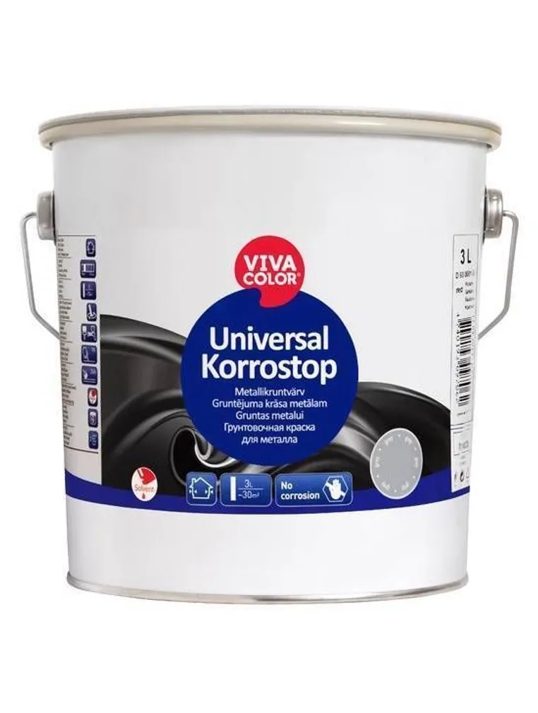 METALLIKRUNTVÄRV VIVACOLOR UNIVERSAL KORROSTOP 3L HALL MATT