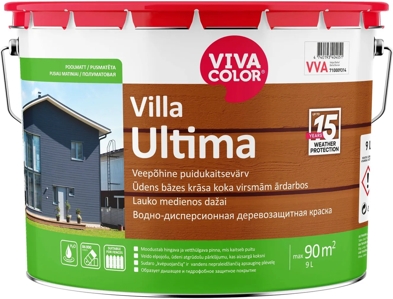 PUITFASSAADIVÄRV VIVACOLOR VILLA ULTIMA 9L VALGE POOLMATT