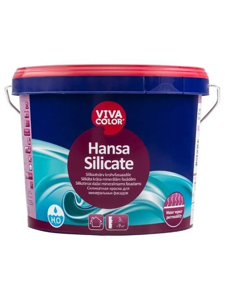 KIVIFASSAADIVÄRV VIVACOLOR HANSA SILICATE 2,7L VALGE TÄISMATT