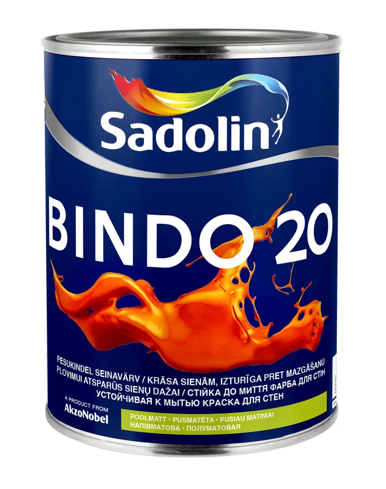 SEINAVÄRV SADOLIN BINDO 20 BW VALGE 1L POOLMATT