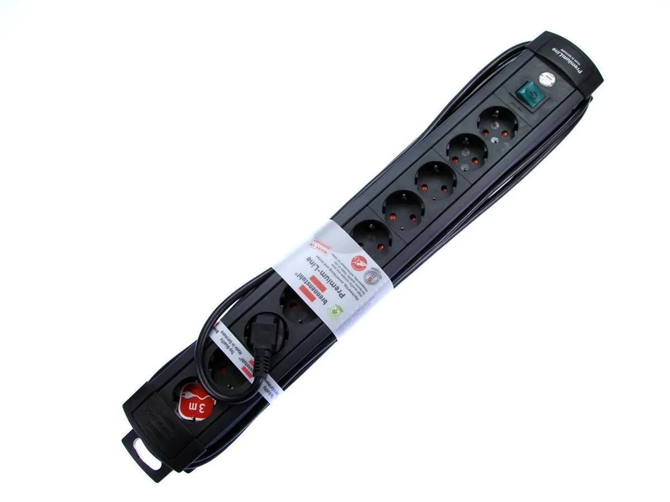 PIKENDUSJUHE 3M 10P+LÜLITI 3G1,5 MUST