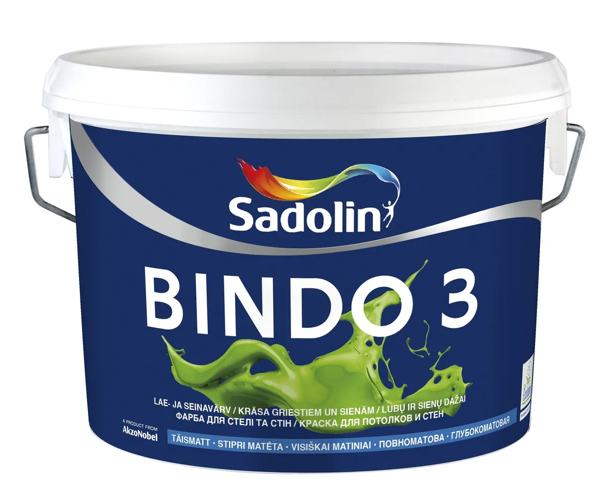 LAE- JA SEINAVÄRV SADOLIN BINDO 3 BW VALGE 10L TÄISMATT