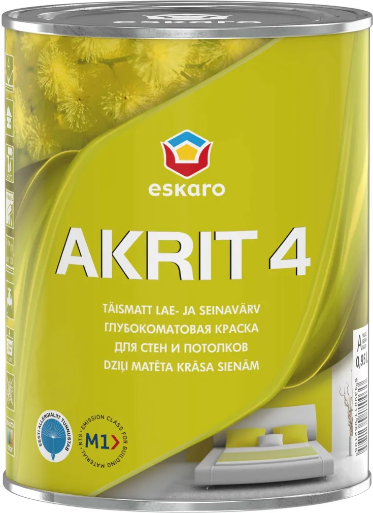 VÄRV ESKARO AKRIT-4 VALGE 0,95l TÄISMATT