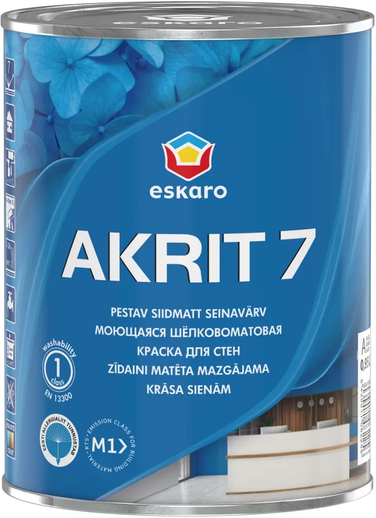 SEINAVÄRV ESKARO AKRIT 7 0,95L VALGE SIIDMATT