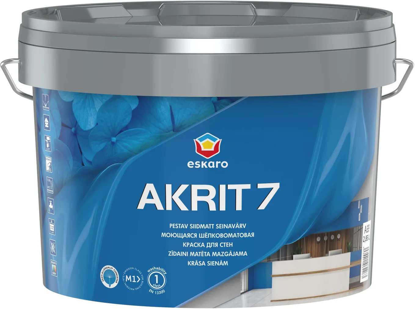 SEINAVÄRV ESKARO AKRIT 7 2,85L VALGE SIIDMATT