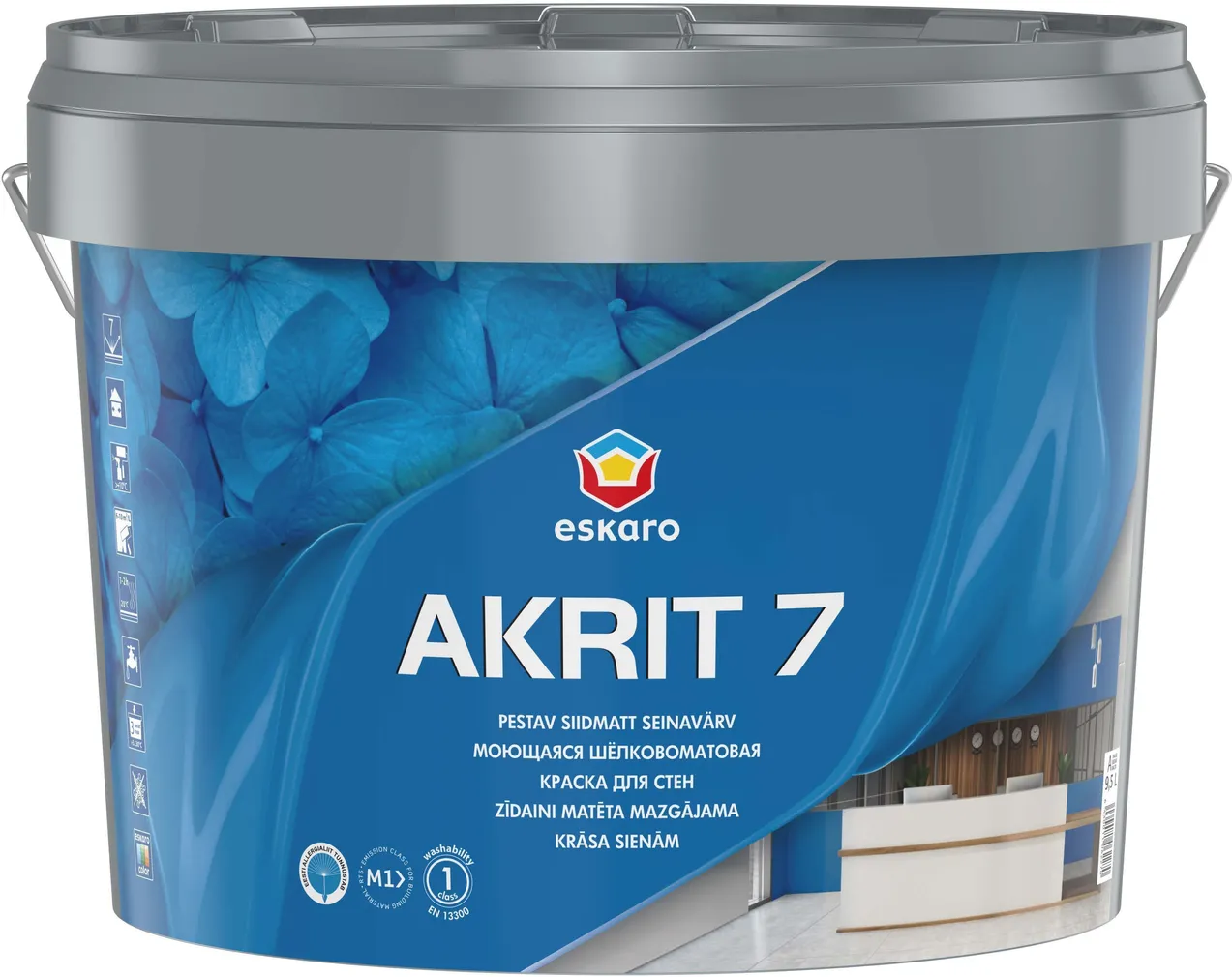 SEINAVÄRV ESKARO AKRIT 7 9,5L VALGE SIIDMATT