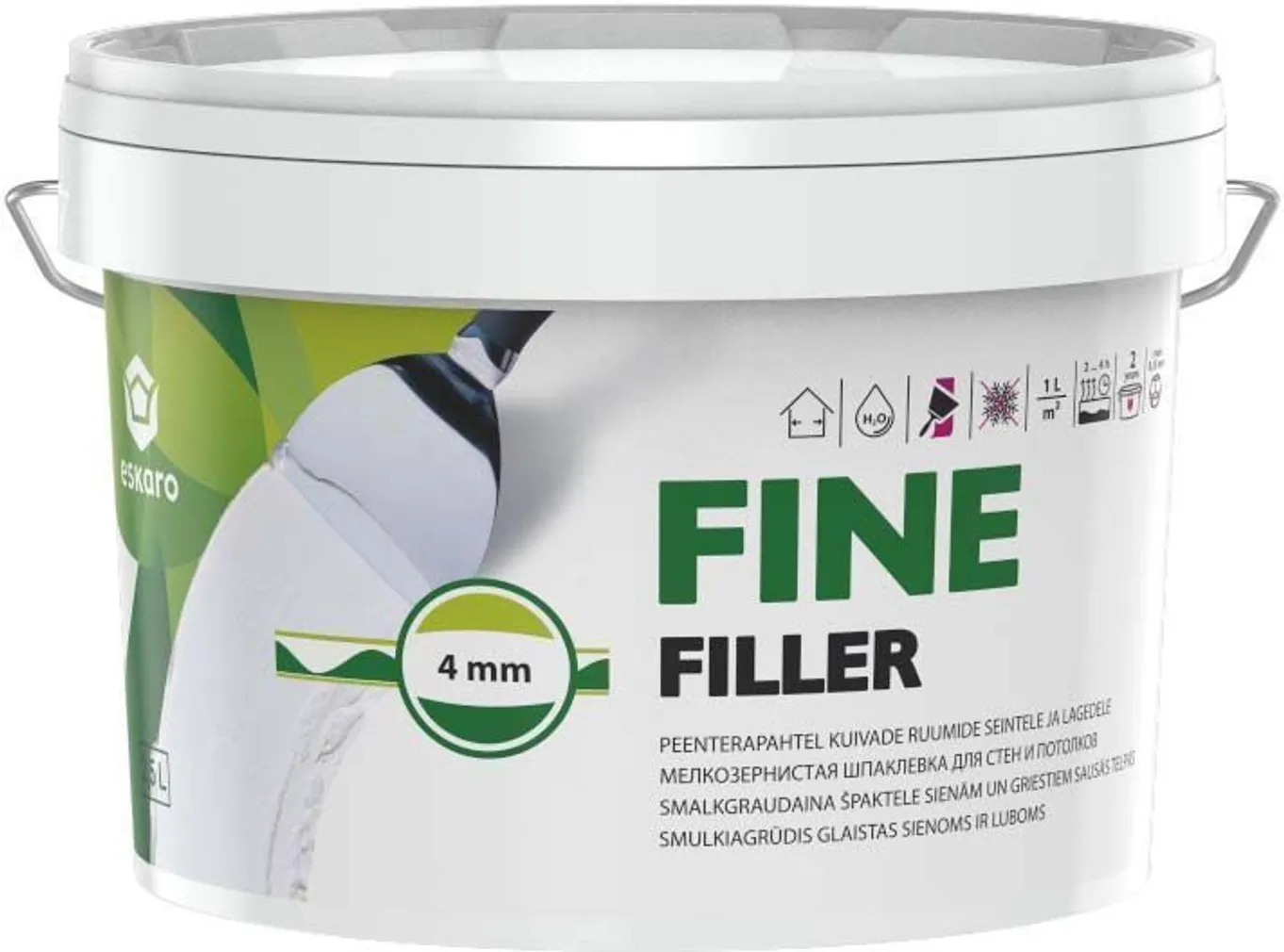 PAHTEL ESKARO FINE FILLER VALGE 2,5L/4KG