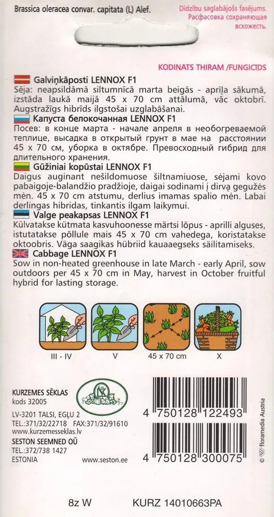 SEEMNED KURZEMES SEKLAS VALGE PEAKAPSAS 'LENNOX F1'