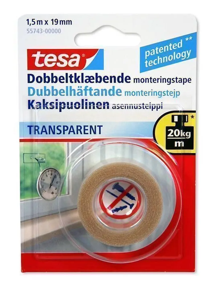 TEIP KINNITUS 1,5MX19MM LÄBIPAISTEV
