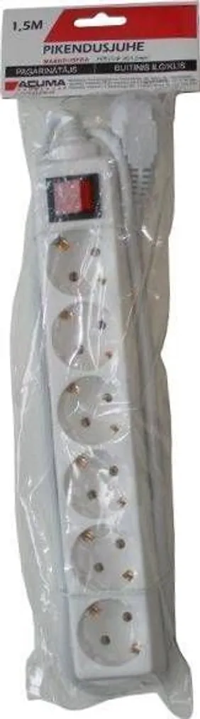 PIKENDUSJUHE 1,5M 6PESA LÜLITI 3X1,0MM2