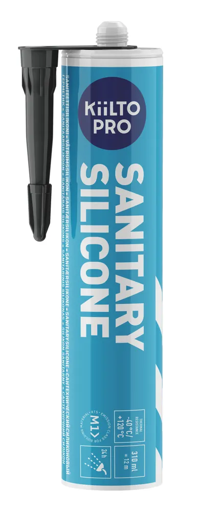 SANITAARSILIKOON KIILTO PRO 50 MUST 310ML